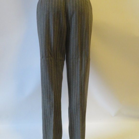 IRIS SINGER GREY BEIGE PINSTRIPE PANT SUIT SET 10* - Picture 6 of 8